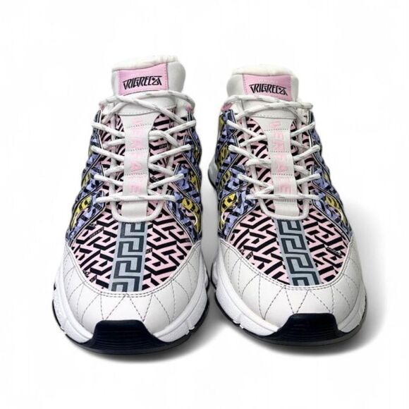 VERSACE Men's Trigreca White Platform Multicolor Monogram Sneakers Size … - Picture 5 of 14